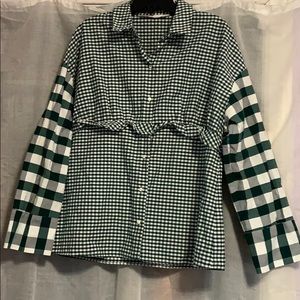 Gingham and Plaid  Button Down Top